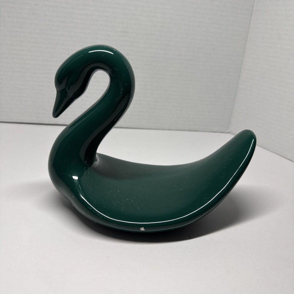Vintage Green 1980s Swan Soap Dish/Towel Holder Bathroom Retro Ceramic